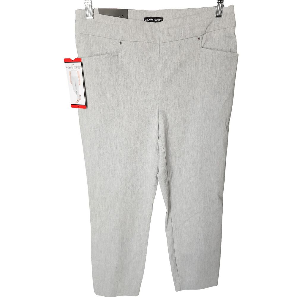 Hilary Radley Womens Pull-On Heather Grey Ankle Pants 26" Inseam Size M (NWT)